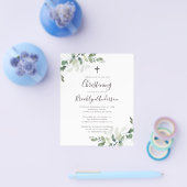 PAPER Eucalyptus Greenery Christening Uitnodiging Flyer (Enkel)