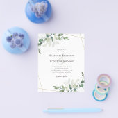 PAPER Eucalyptus Greenery Gold Wedding Invitation Flyer (Enkel)