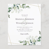 PAPER Eucalyptus Greenery Gold Wedding Invitation Flyer (Voorkant)