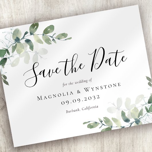 PAPER Eucalyptus Trouwkaart Save The Date Flyer