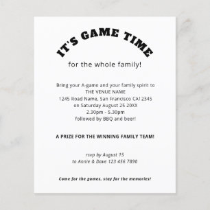 PAPER Familie Spelletjes Dag Slogan Zwart Wit Flyer