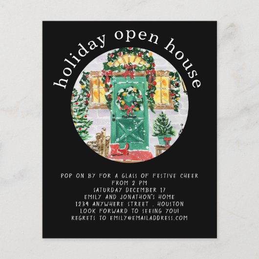 PAPER | Feestelijke Open Huis Feest Zwart Flyer (Voorkant)