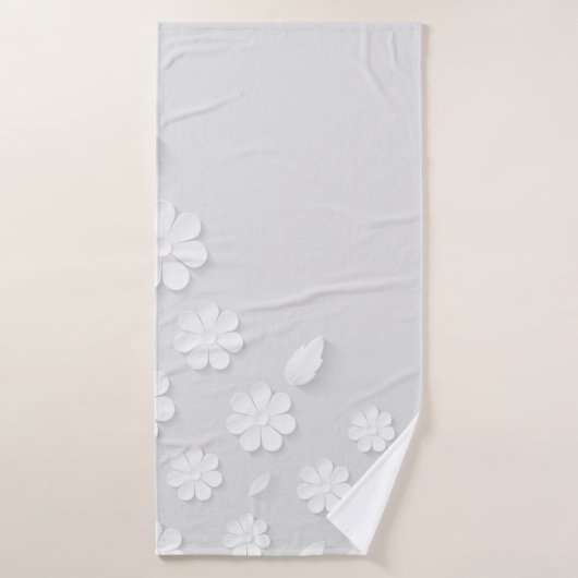 Paper flower background white badhanddoek (Badhanddoek)