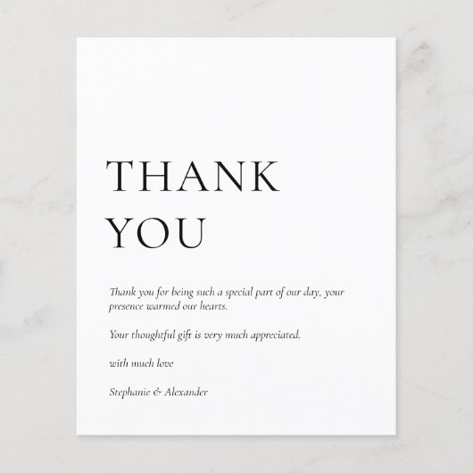 PAPER Foto Black White Weddenschap Bedankt Flyer (Voorkant)