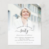 PAPER Foto Script 60th Birthday Party Invitation Flyer (Voorkant)