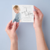 PAPER Fotobedekking 2e verjaardag uitnodiging Flyer (Hand)