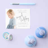 PAPER Fotobedekking 2e verjaardag uitnodiging Flyer (Enkel)