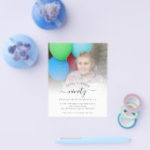 PAPER Fotoscript 90th Birthday Party Invitation Flyer (Enkel)