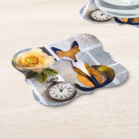 Paper Fox Coaster Kartonnen Onderzetters (Gekanteld)