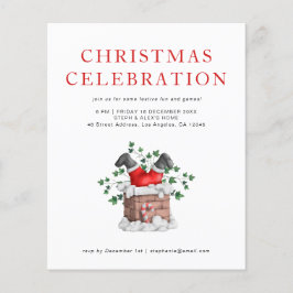 PAPER Funny Santa Kerstparty Uitnodiging Flyer