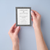 PAPER Glitter Silver White Engagement Party nodigt Flyer (Hand)