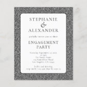 PAPER Glitter Silver White Engagement Party nodigt Flyer (Voorkant)