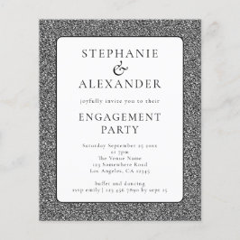 PAPER Glitter Silver White Engagement Party nodigt Flyer