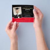 PAPER Gold Black Red Photo Afstudeerder Party Invi Flyer (Hand)