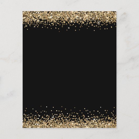 PAPER Gold Glitter 2022 Afstuderen Black Invite Flyer (Achterkant)