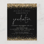 PAPER Gold Glitter 2022 Afstuderen Black Invite Flyer (Voorkant)