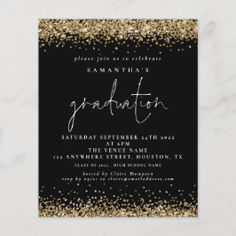 PAPER Gold Glitter 2022 Afstuderen Black Invite Flyer