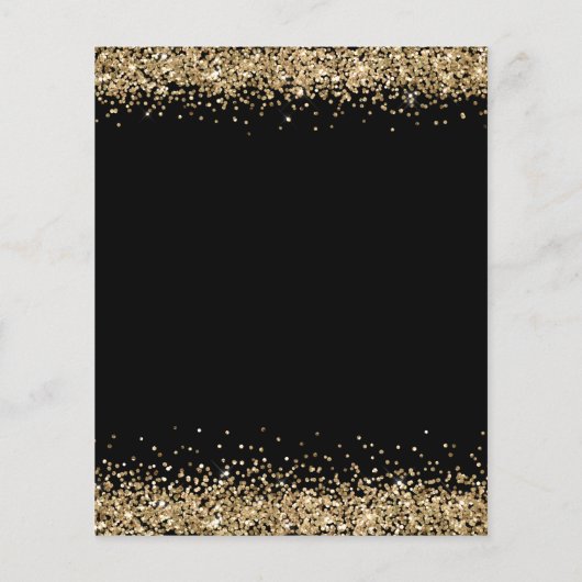 PAPER Gold Glitter 30th Birthday Black Hartelijk d Flyer (Achterkant)