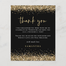 PAPER Gold Glitter 30th Birthday Black Hartelijk d Flyer