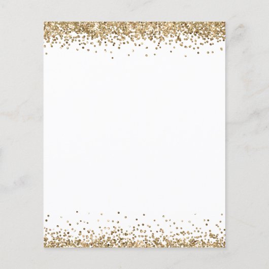 PAPER| Gold Glitter Heart Script Verloving nodigt Flyer (Achterkant)