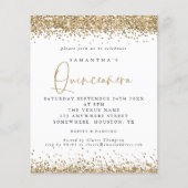 PAPER Gold Glitter Quinceañera 15e verjaardag Flyer (Voorkant)