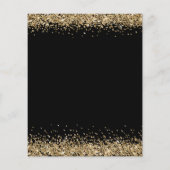 PAPER Gold Glitter Quinceañera Party Bedankt Black Flyer (Achterkant)