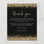 PAPER Gold Glitter Quinceañera Party Bedankt Black Flyer (Voorkant)