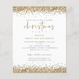 PAPER Gold Glitter Script-kerstparty uitnodigen Flyer