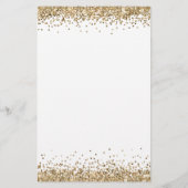 PAPER Gold Glitter Script Weduwmenu Flyer (Achterkant)