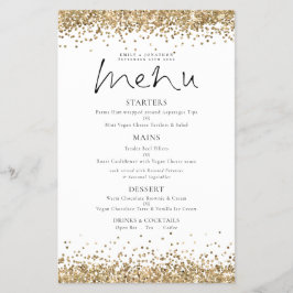 PAPER Gold Glitter Script Weduwmenu Flyer