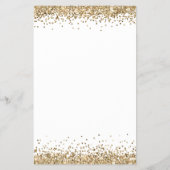 PAPER Gold Glitter Script Weduwmenu Flyer (Achterkant)