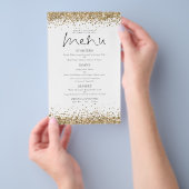 PAPER Gold Glitter Script Weduwmenu Flyer (Hand)