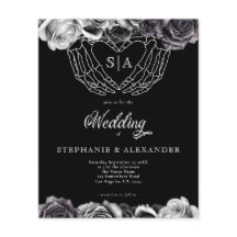 PAPER Gotische Monogramrozen Skelet Handen Trouwda