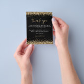PAPER | Goud Glitter Foto 21e Zwart Bedankt Flyer (Hand)