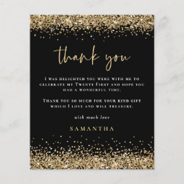 PAPER | Goud Glitter Foto 21e Zwart Bedankt Flyer