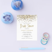 PAPER Gouden Glitter Bruidsaansluiting Uitnodiging Flyer (Enkel)
