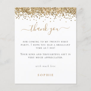 PAPER   Gouden Glitter Foto 21e Feestje Bedankt Flyer