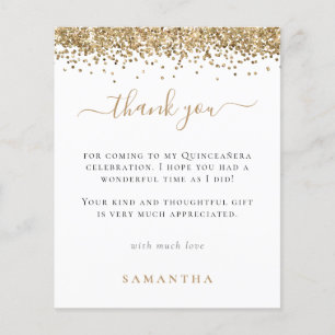 PAPER Gouden Glitter Foto Quinceanera Bedanktkaa Flyer