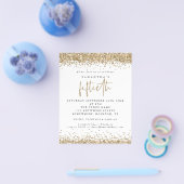 PAPER | Gouden Glitter Vijftigste Feest Uitnodigin Flyer (Enkel)