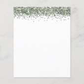 PAPER Groene Glitter Bruidsdouche Uitnodiging Flyer (Achterkant)