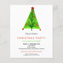 PAPER | Heden-daagse Kerstboom Kerstfeest Uitnodig Flyer