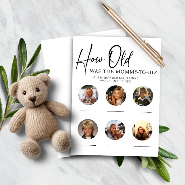 PAPER Hoe oud was mama om Baby shower spel te zijn (PAPER How Old Was Mommy to Be Baby Shower Game)