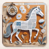 paper horse coaster kartonnen onderzetters (Voorkant)