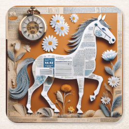paper horse coaster kartonnen onderzetters