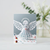 Paper Lace Angel Christmas Crafts Art Briefkaart (Staand voorkant)