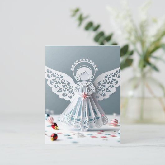 Paper Lace Angel Christmas Crafts Art Briefkaart (Staand voorkant)