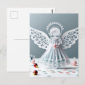 Paper Lace Angel Christmas Crafts Art Briefkaart (Voorkant / Achterkant)