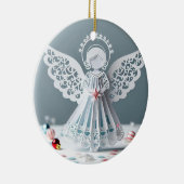 Paper Lace Angel Christmas Crafts Art Keramisch Ornament (Rechts)