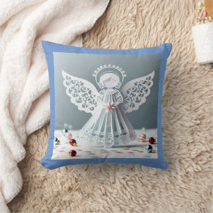 Paper Lace Angel Christmas Crafts Art Kussen