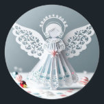 Paper Lace Angel Christmas Crafts Art Ronde Sticker<br><div class="desc">Paper Lace Angel Christmas Crafts Art Classic Ronde Stickers blad</div>